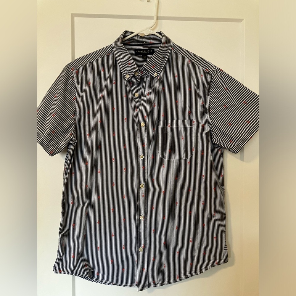 Aeropostale Navy Striped Men's Shirt